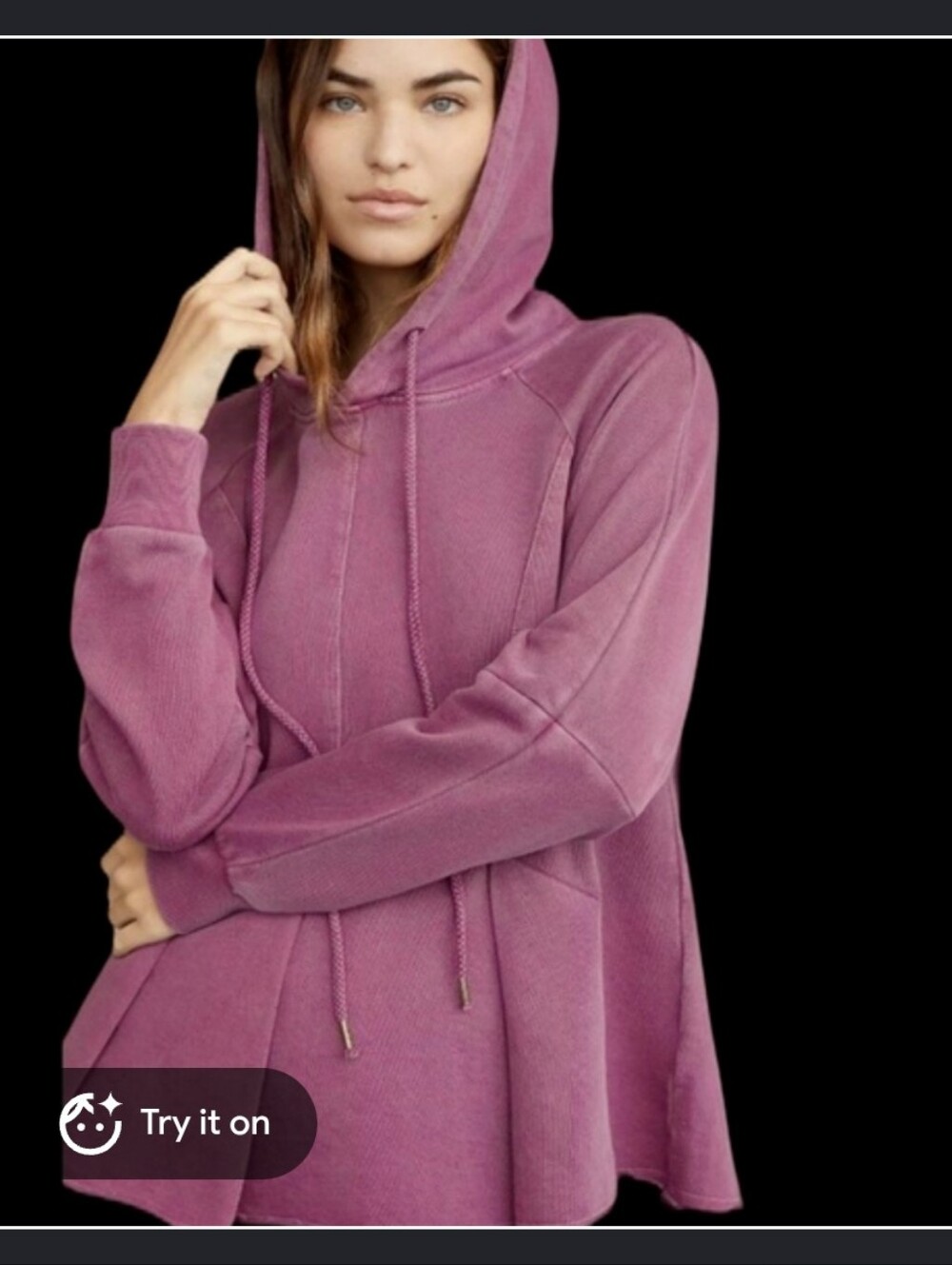 Anthropologie Pilcro Letterpress Purple Hoodie Swing Sweatshirt Top M